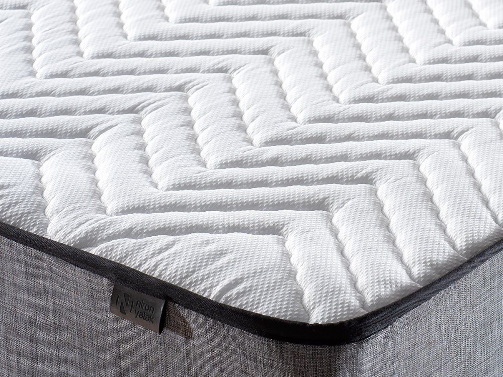 Single Mattress, Base & Headboard Silver - Grey (80 x 180) (obrázek 7)