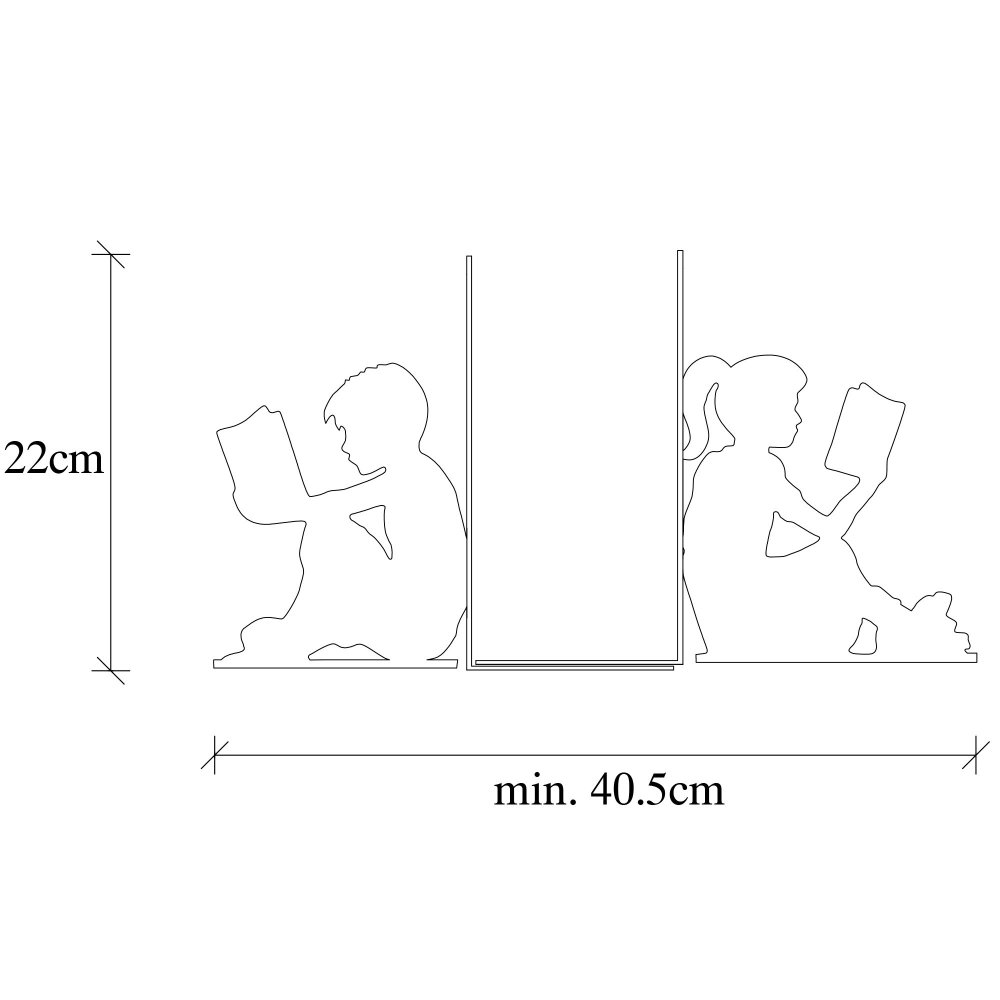 Metal Bookend Kitap tutucu 10 - White (obrázek 3)