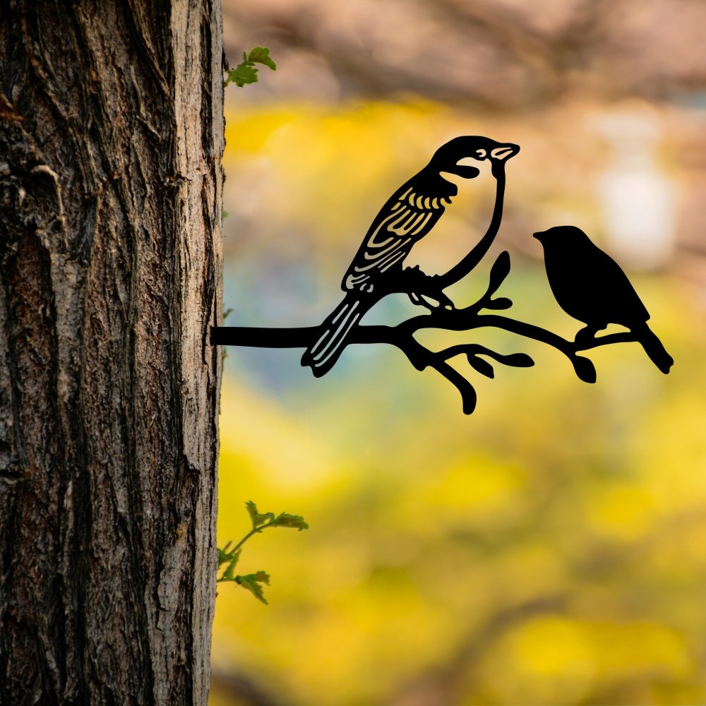 Záhradná dekorácia Bird On The Branch 02 - Black