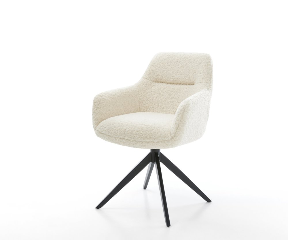 Jedálenská stolička Pejo-Flex teddy látka béžová krížová podstava