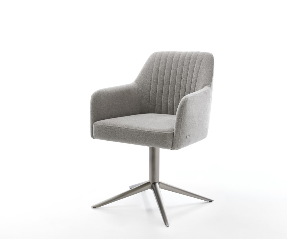 Jedálenská stolička Greg-Flex štruktúrovaná látka mäkký sivá krížová