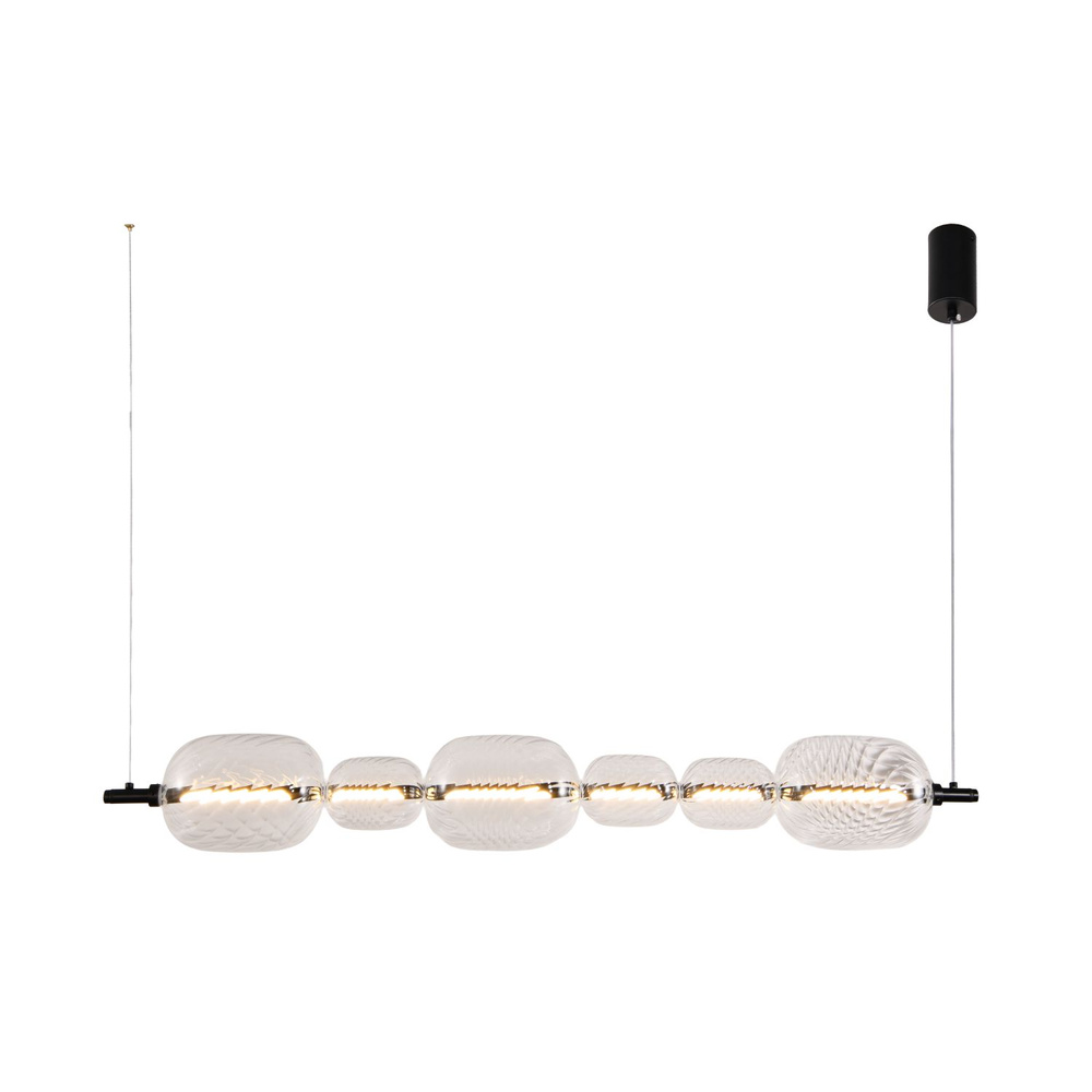 PLAYA lampa wisząca czarny pozioma 17W LED 3000K klosz bezbarwny