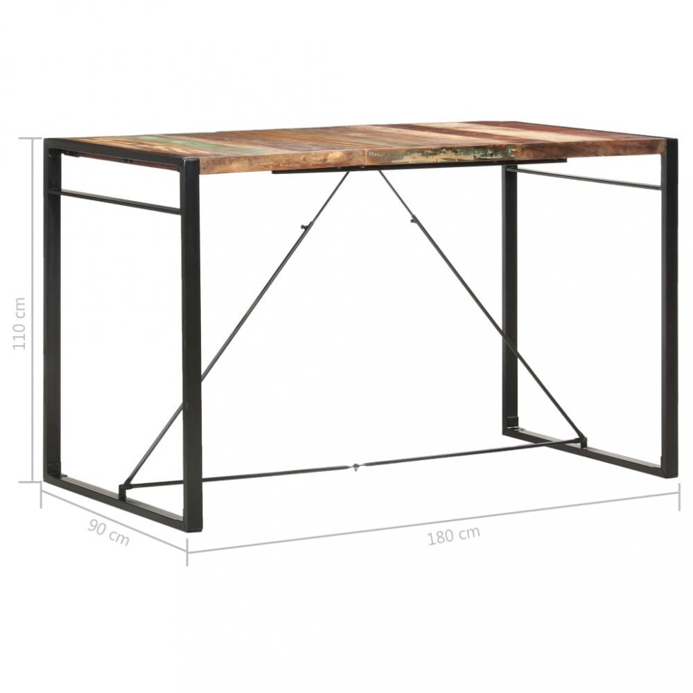 Barový stůl hnědá / černá Dekorhome 180x90x110 cm