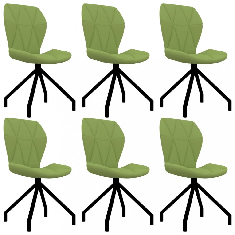 Jídelní židle 6 ks umělá kůže Dekorhome Zelená