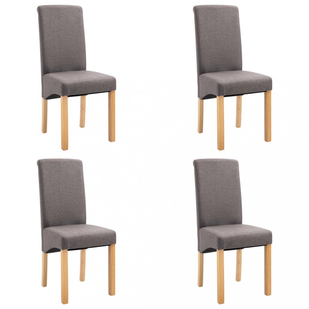 Jídelní židle 4 ks látka / dřevo Dekorhome Šedohnědá taupe