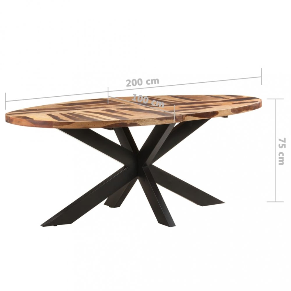 Jedálenský stôl akácie / čierna Dekorhome 200x100x75 cm