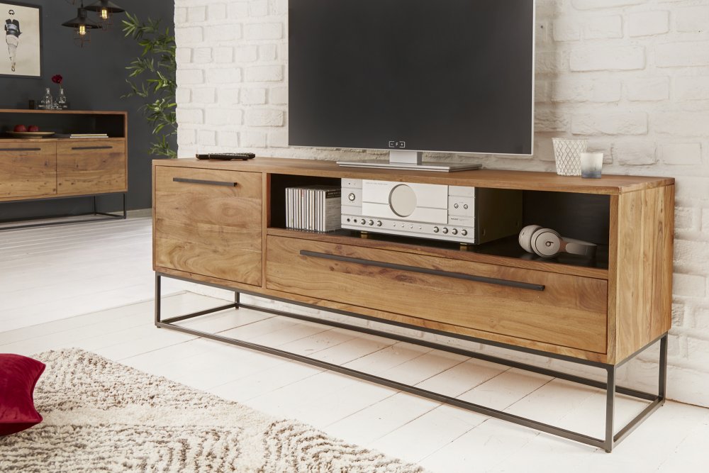 E-shop TV stolík BASTET Dekorhome Prírodné drevo