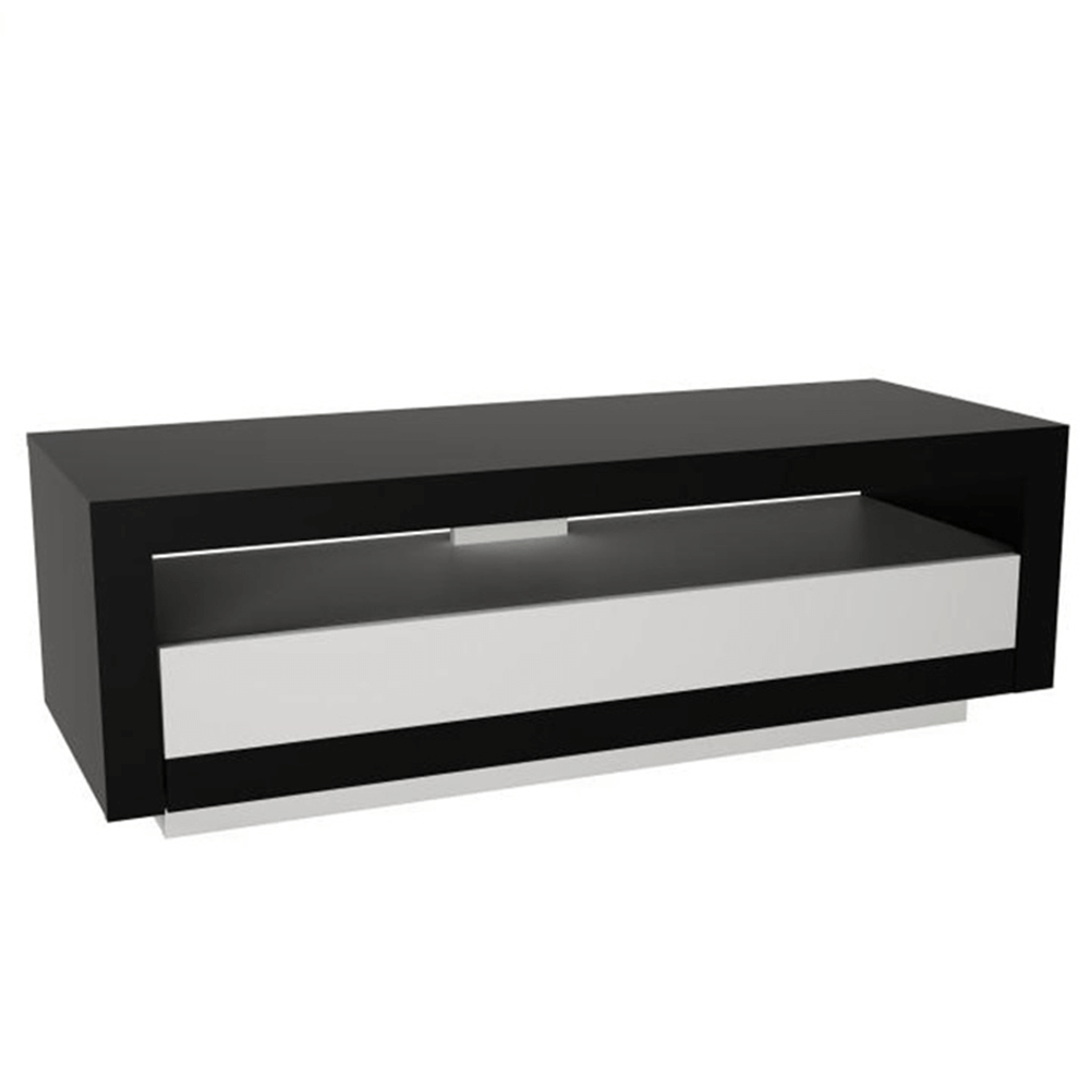 TV stolek s vyklápěcí zásuvkou AGNES Tempo Kondela Černá / bílá