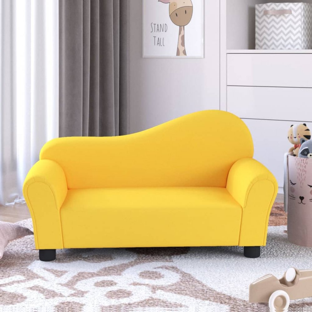 Dětská pohovka textil Dekorhome Žlutá