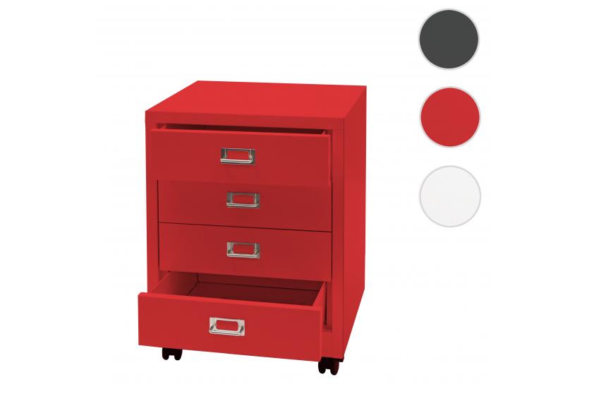 Kancelářský kontejner L49 4 zásuvky Červená Obrázek