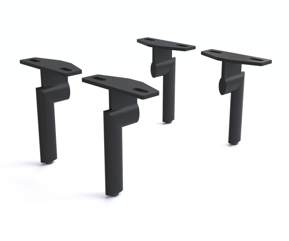 Oválny podstavec 15 cm čierny kov (sada 4 ks)