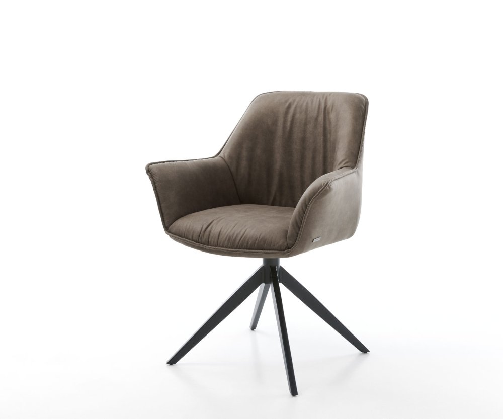 Keila-Flex jedálenská stolička s podrúčkami taupe vintage krížová