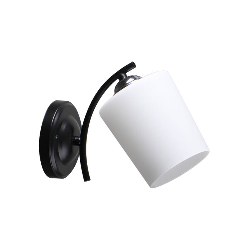 Nástenná lampa Esnyr Lamp, chróm+čierna, 1x40, tienidlo E27, biela
