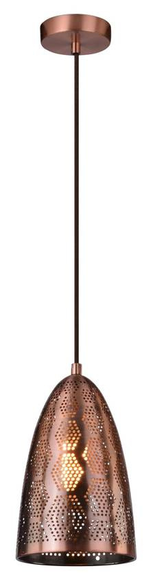 Závesná stropná lampa Sphinx kužeľ E27 prelamovaná-medená