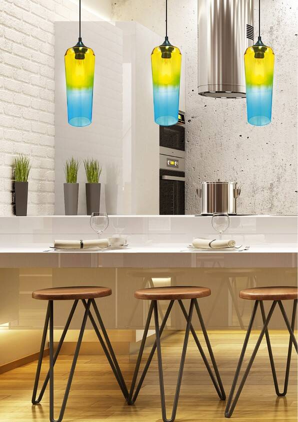 ZÁVESNÁ LAMPA EOL 1xE27 ŽLTÁ ZELENÁ
