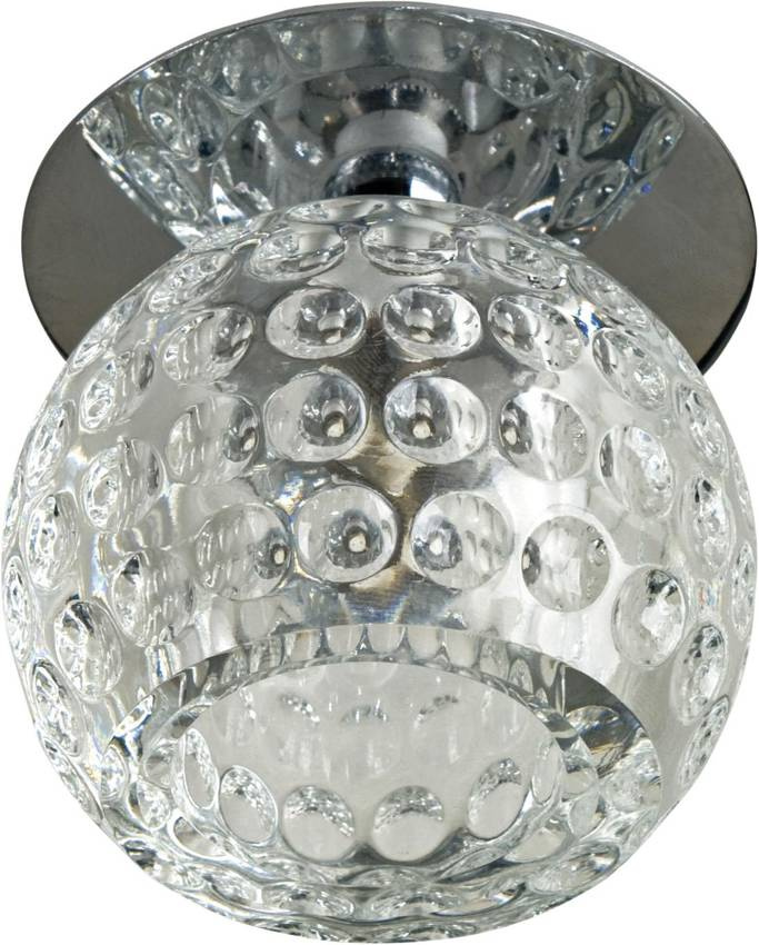 Stropná lampa SK-20 CH G4 s chrómovým rámom. pevná krištáľová guľa 20W G4