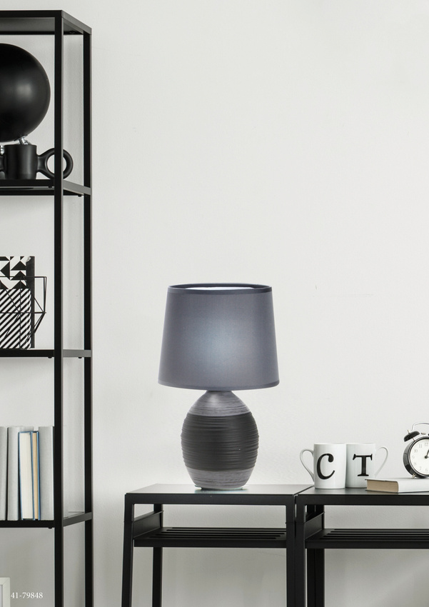Černá keramická stolní lampa Ambon