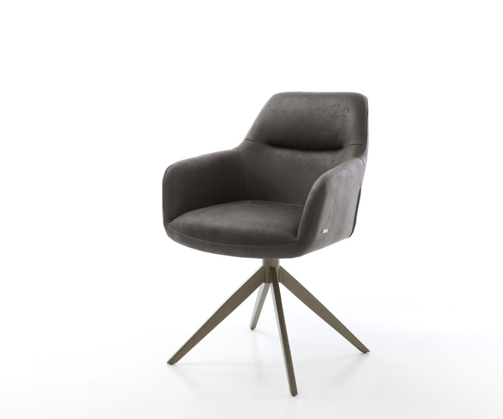 Otočná stolička Pejo-Flex mikrovlákno antracitový vintage krížový rám