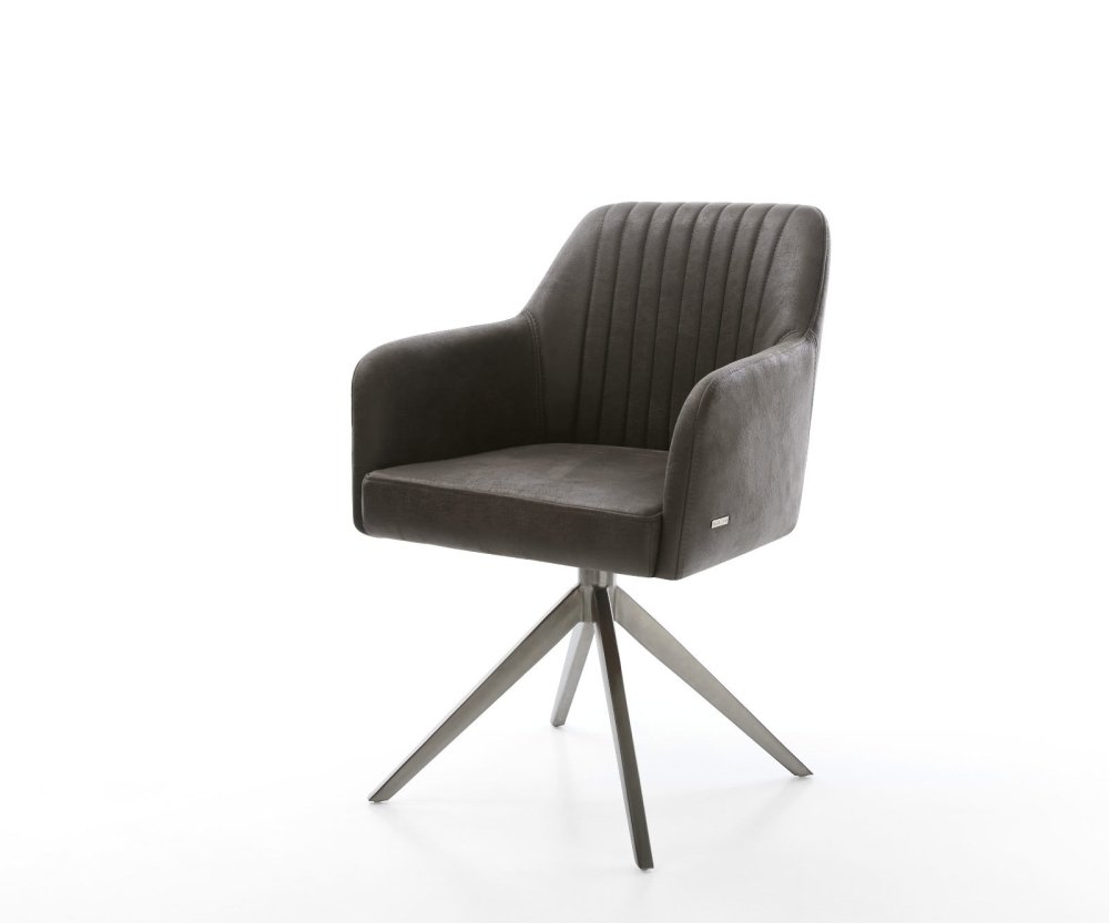 Otočné kreslo Greg-Flex mikrovlákno antracit vintage krížový rám