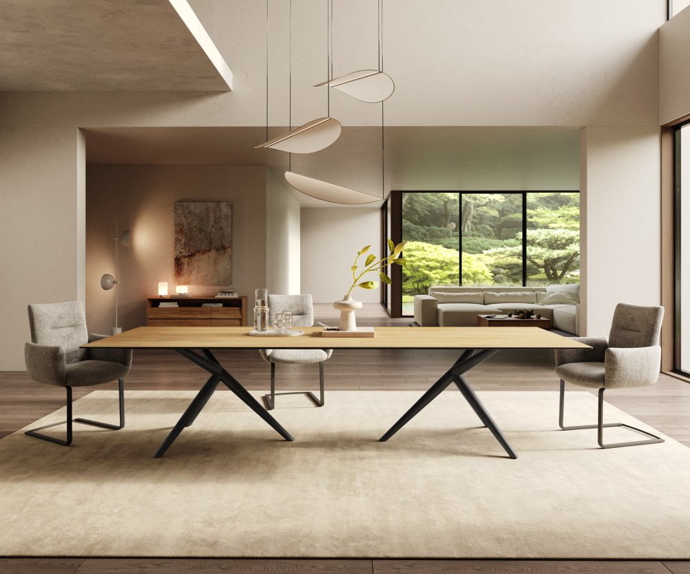 Jedálenský stôl Edge 300x100 keramický Laminam® Sabbia dub farebný