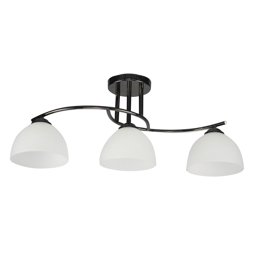 Stropná lampa Gracja Čierna perla 3X40 E27 Biele tienidlo