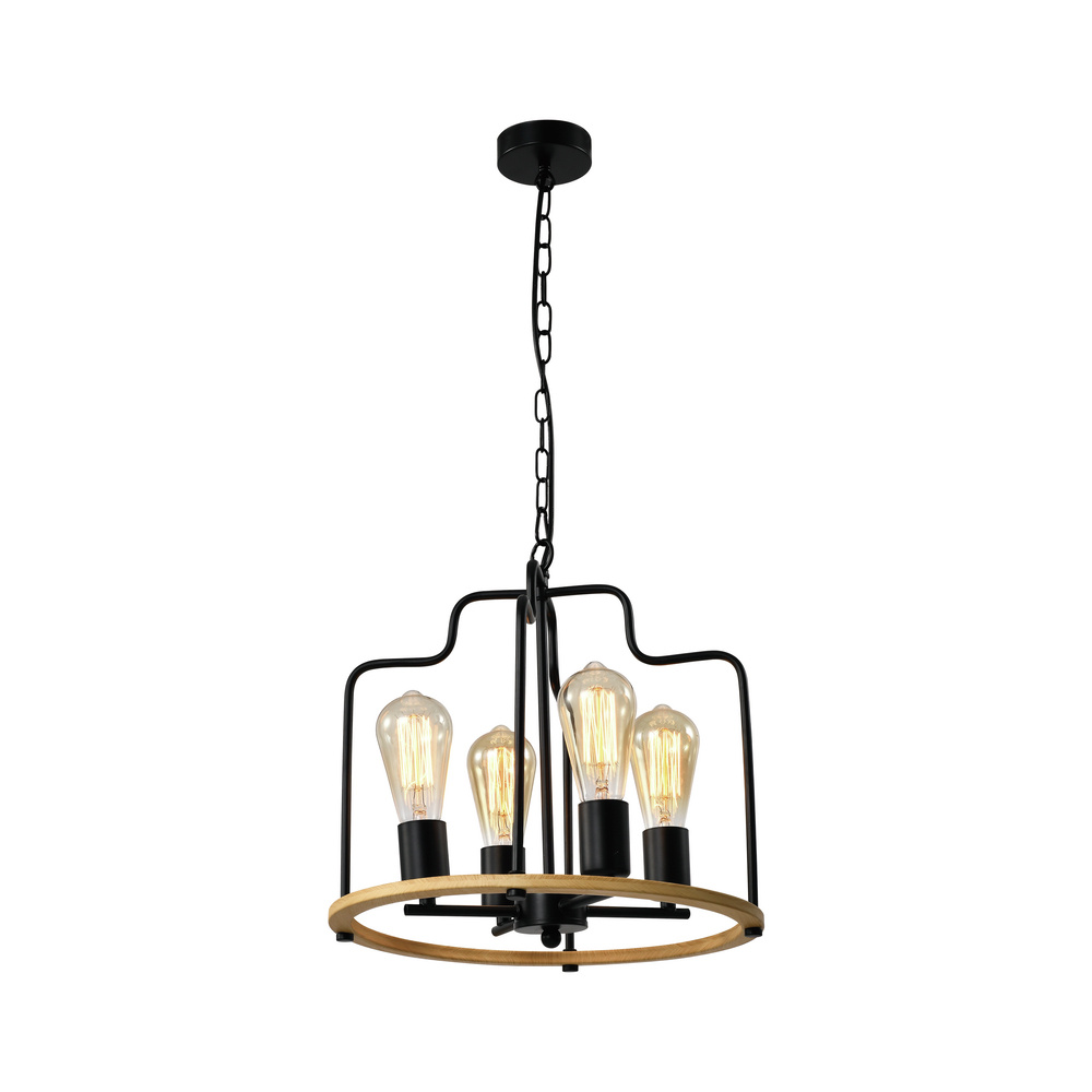 Stropná lampa Datus čierna 4x40W E27