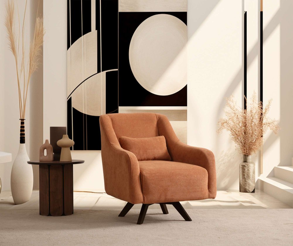 Kreslo ušiak Hera - Orange, Black