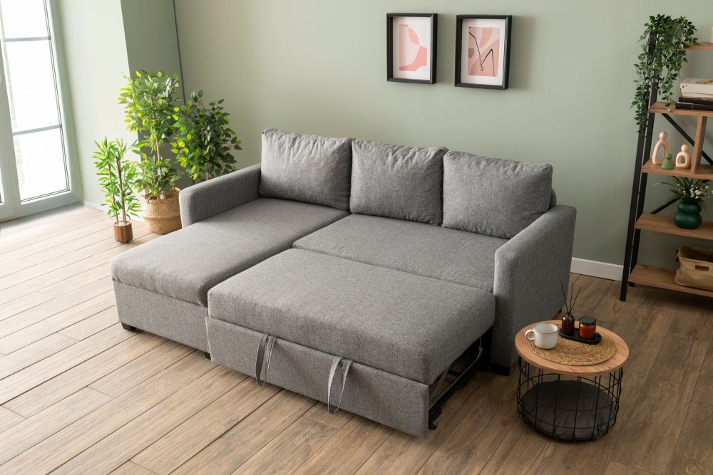 Rohová rozkládací pohovka Kado - Light Grey (obrázek 14)