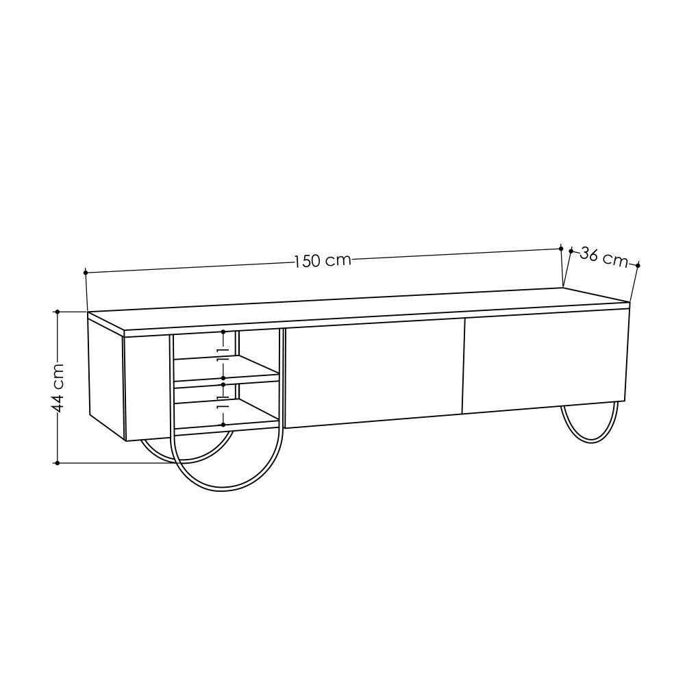 TV stolek Norfolk Tv Stand - White (obrázek 3)
