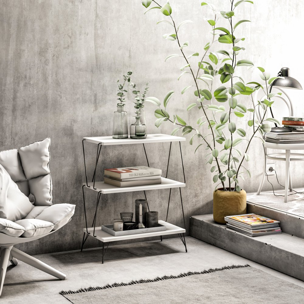 Príručný stolík / Odkladací stolík Lazandos - White