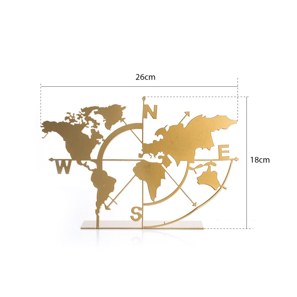 Dekorativní předmět World Map - Gold (obrázek 3)
