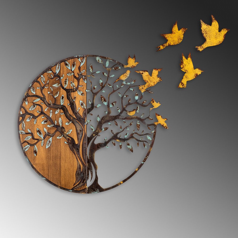 Dekorativní dřevěný doplněk na zeď Tree And Birds - 322-A (obrázek 6)