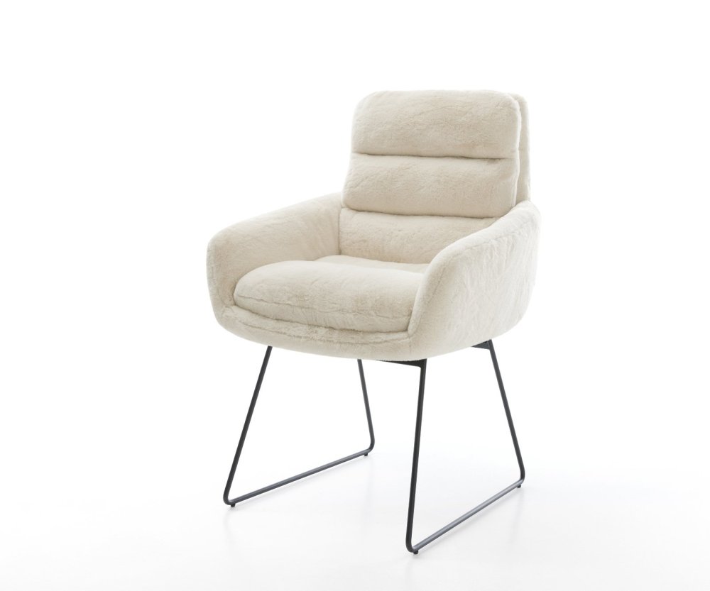 Jedálenská stolička Abelia-Flex s opierkami plyšový manšester krémovo