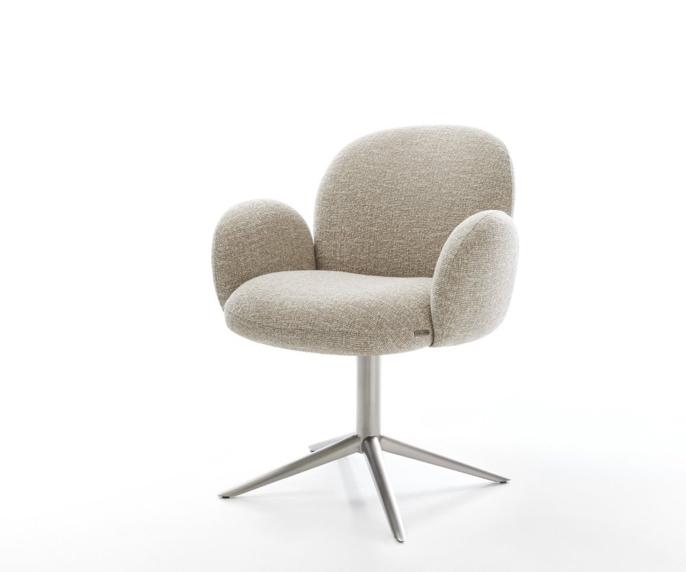 Jídelní židle Nube-Flex s područkami látka Měkký béžová křížová