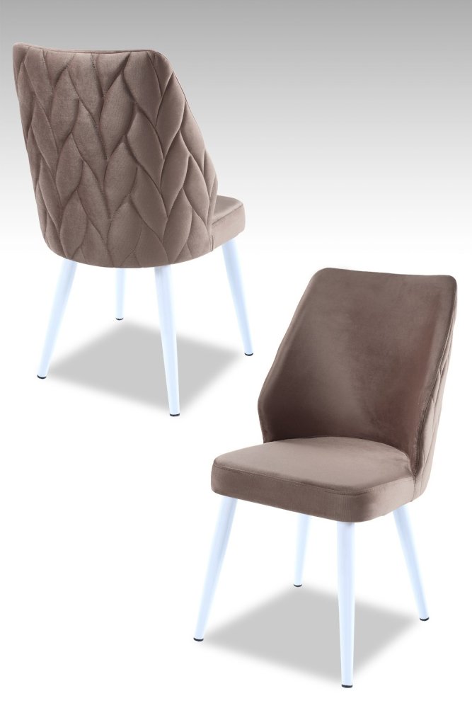 Súprava stoličiek (4 kusy) Pufi - Cappuccino, White