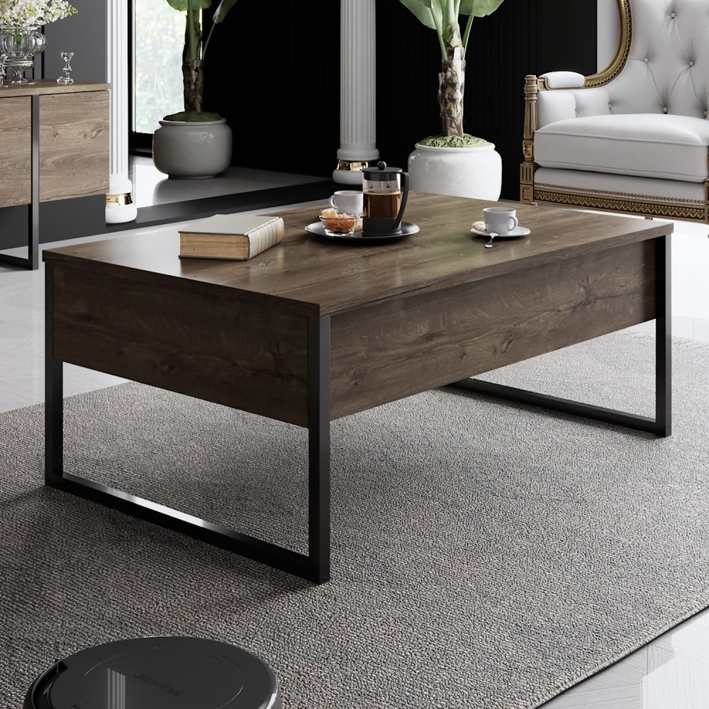 Living Room Furniture Set Luxe Set - Walnut, Black (obrázek 9)
