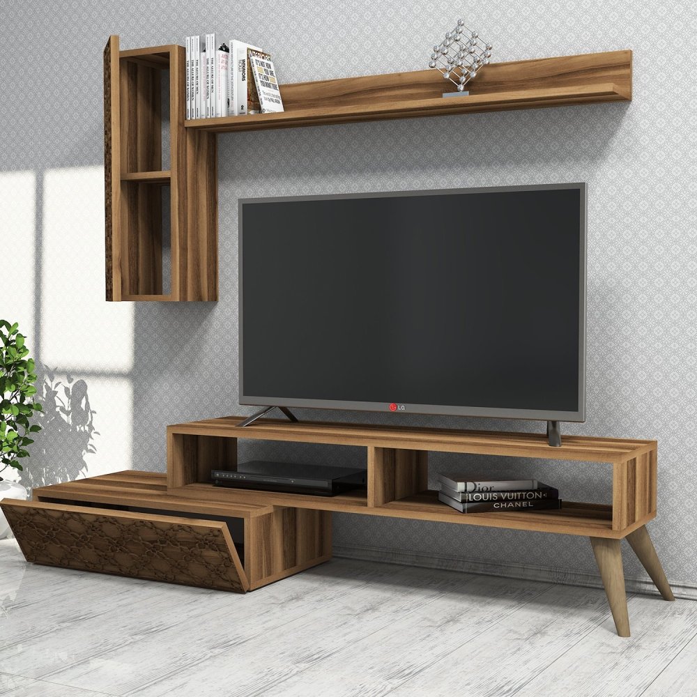 TV stěna / Sestava pod TV Planet - Walnut, Walnut (obrázek 6)
