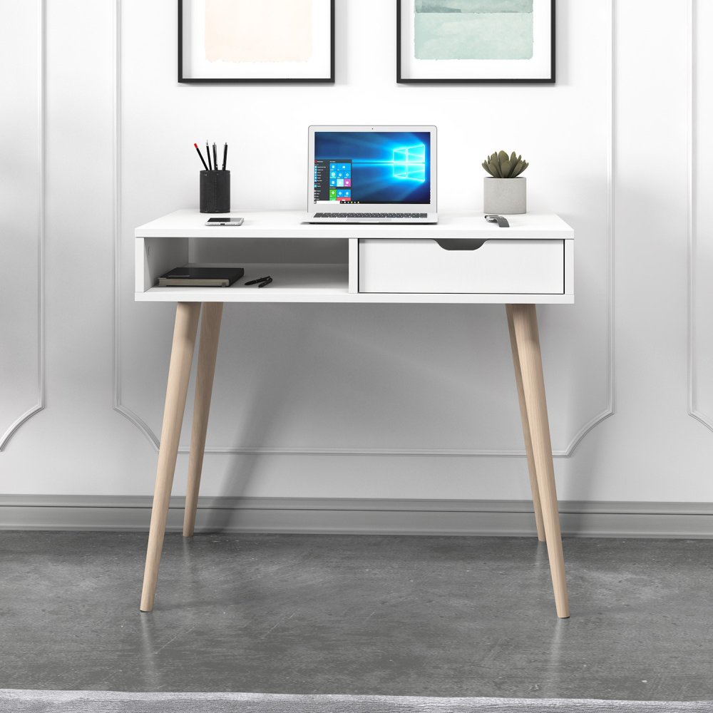 Písací stôl Offer - White, Wooden