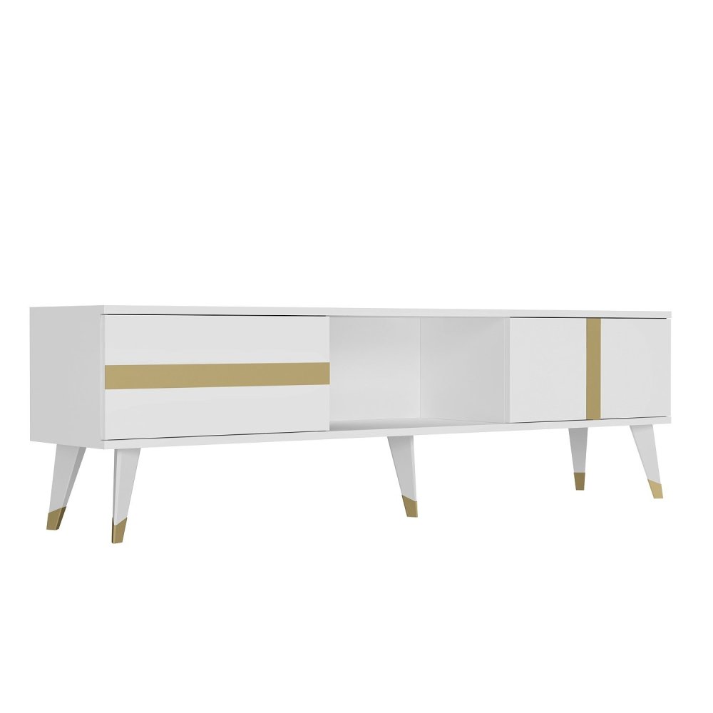 TV stolík Vania - White, Gold