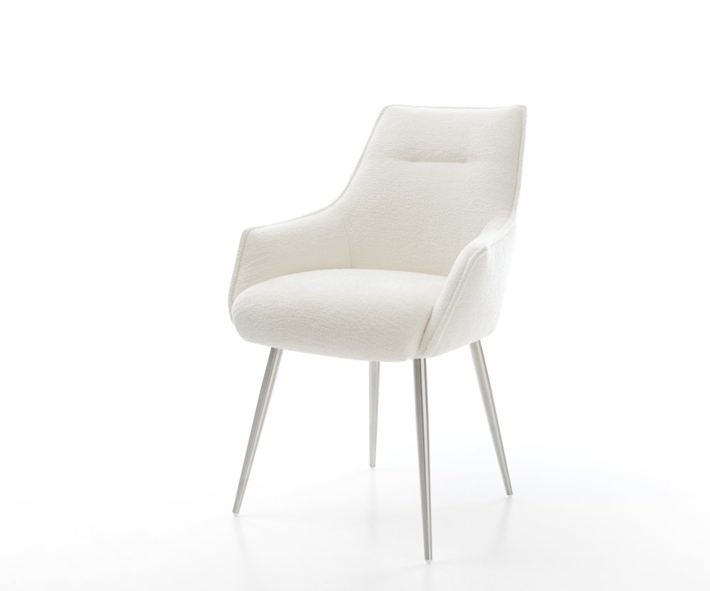 Jedálenská stolička Alja-Flex s opierkami bouclé mäkký béžová 4-nohá