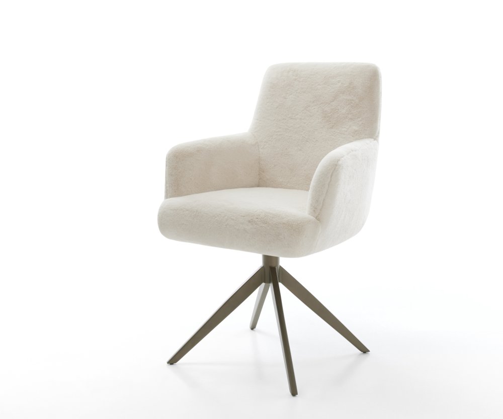 Jedálenská stolička Heira-Flex s opierkami plyšový manšester krémovo