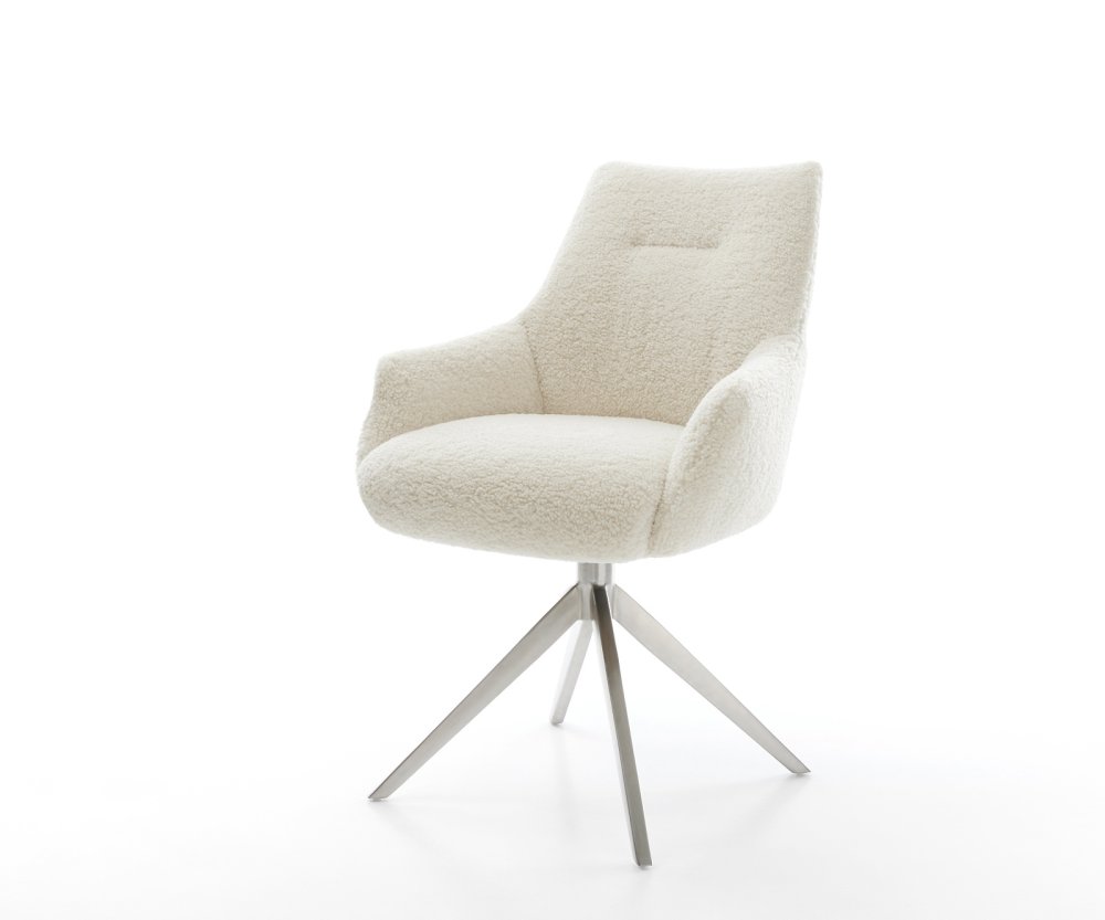 Jedálenská stolička Alja-Flex s opierkami teddy látka béžová krížová