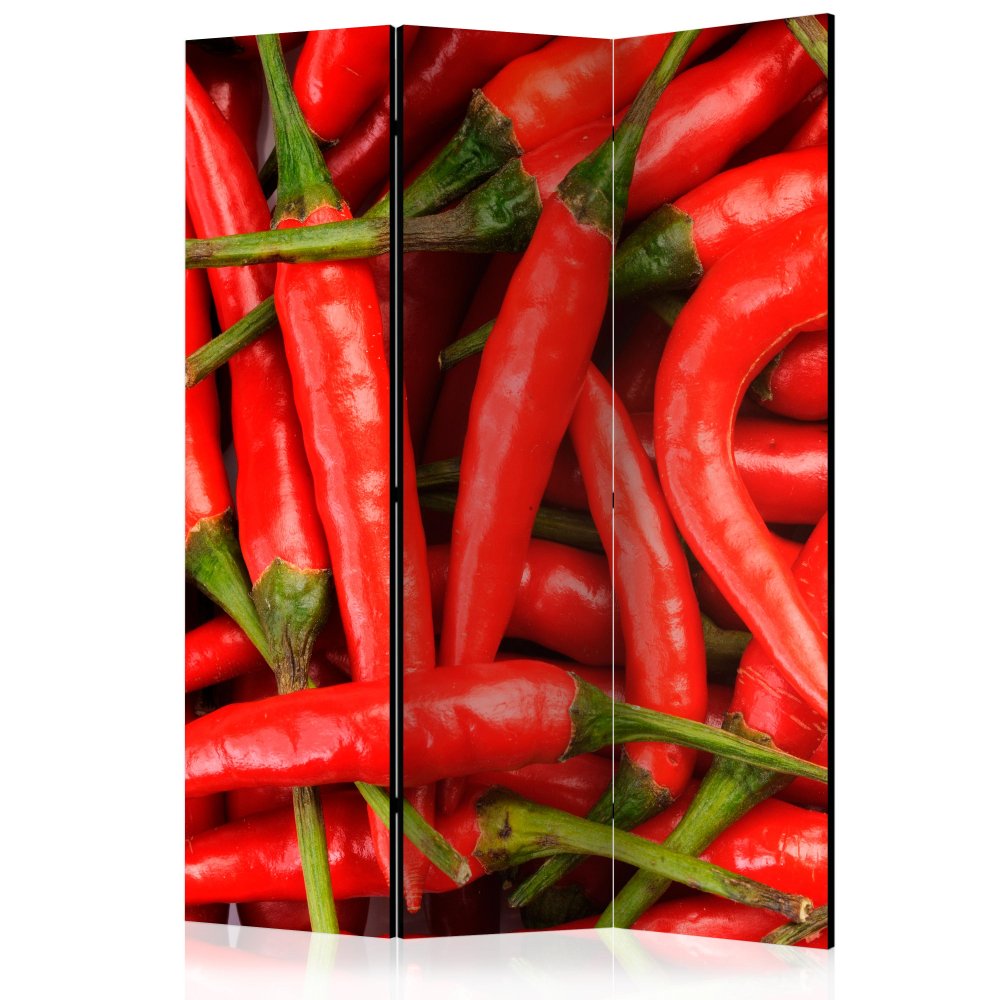 E-shop Paraván Chili pepper - background  135x172 cm (3-dílný),Paraván Chili pepper - background  135x172 cm (3-dílný)