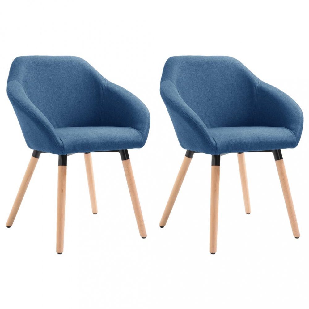 Jídelní židle látka / dřevo Dekorhome Modrá