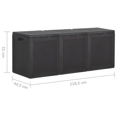 E-shop Záhradný úložný box polypropylén Dekorhome 118,5x44,5x51 cm