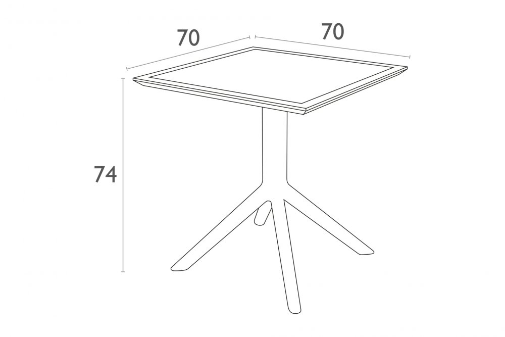 Záhradný stôl 70 cm Sivohnedá taupe