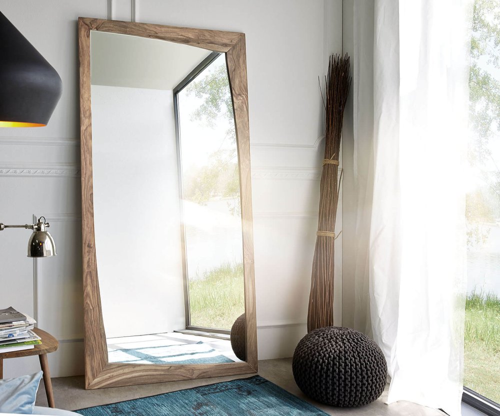 Designová nástěnná zrcadlo Wyatt 200x100 cm Sheesham nature