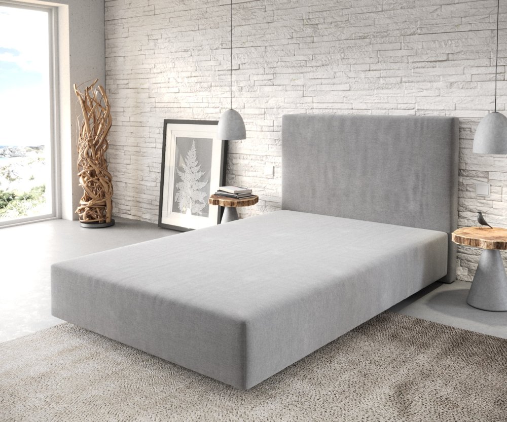 Boxspring posteľ Dream-Well 120x200 cm z mikrovlákna sivá