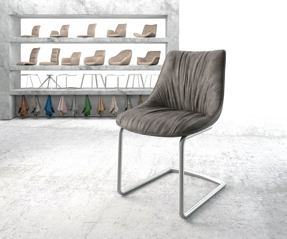 Jídelní židle Elda-Flex antracitová vintage konzolová kulatá