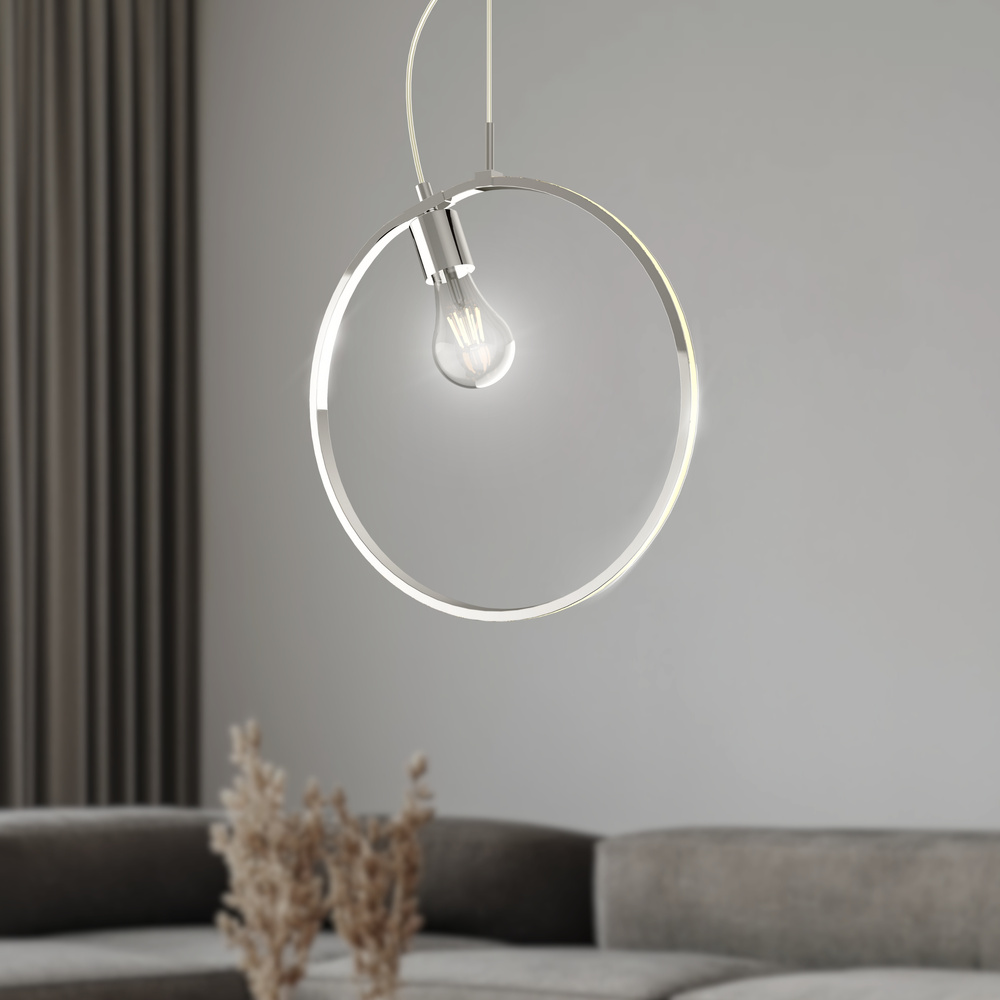 Závěsná lampa APETI SKIROS 1xE27 + LED 12W chrom